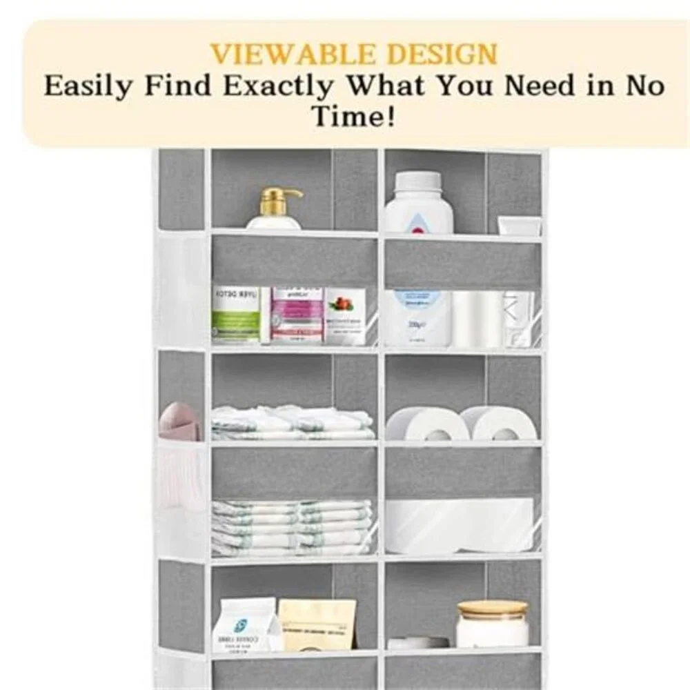 Over Door Organizer 5 Tier Hanging Storage With Mesh Pockets